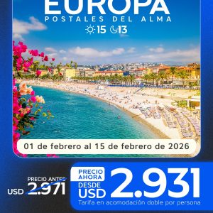 🌍 Europa – Postales del Alma | Circuito 15 Días / 13 Noches