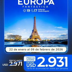 ✨ Europa Fantástica | Circuito 19 Días / 17 Noches – Salida desde Bogotá